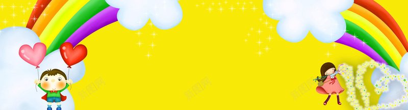 卡通童趣儿童气球背景jpg设计背景_88icon https://88icon.com 儿童 卡通 气球 童趣 黄色 海报banner 手绘