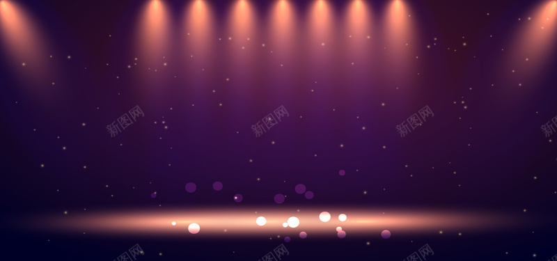 大气紫色渐变灯光舞台背景背景