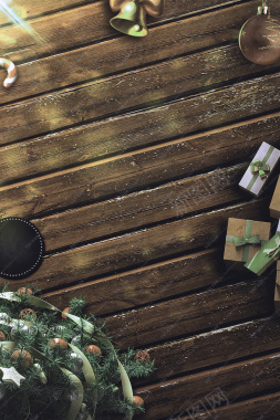 圣诞节复古木质纹理背景