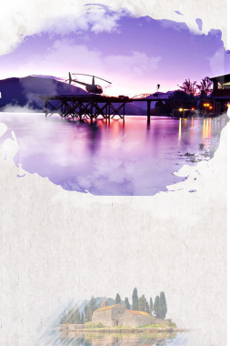冬季旅游紫色唯美风景宣传背景背景