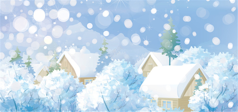 梦幻欧洲小镇下雪背景背景