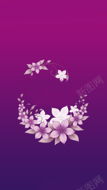 紫色花朵H5背景背景