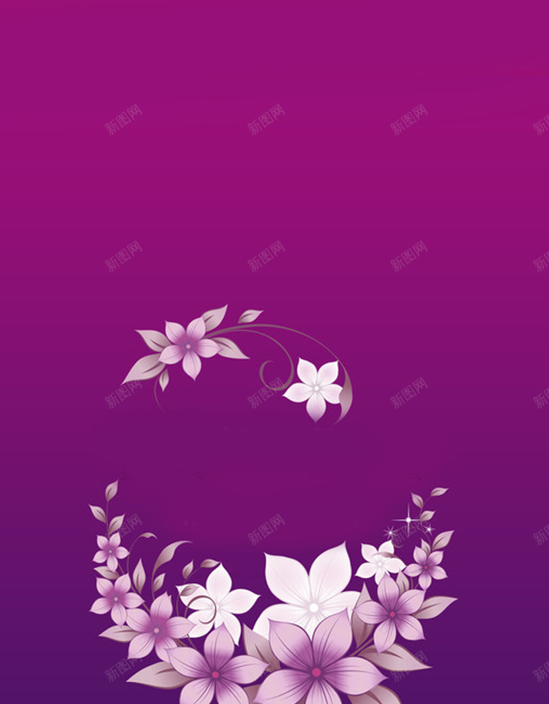 紫色花朵H5背景jpg设计背景_88icon https://88icon.com 白色花朵 紫色背景 纯色背景 花朵 花 H5 H5背景 一串花朵