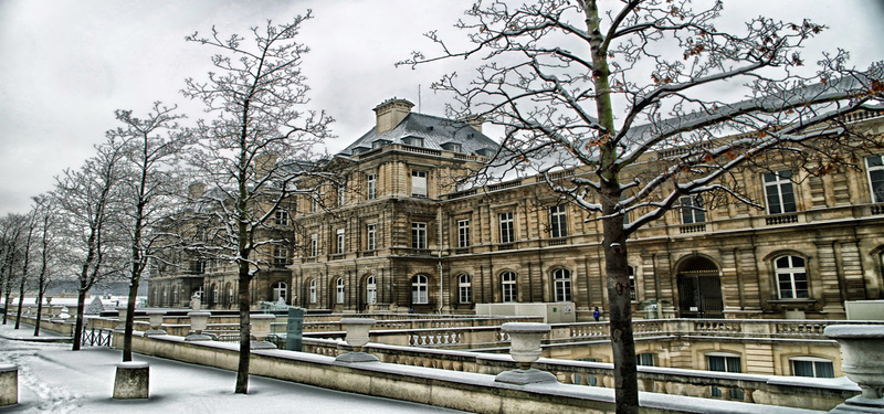 法国冬天建筑风景背景背景