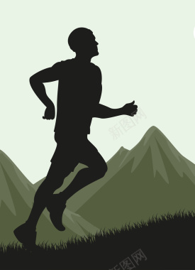 卡通手绘夏季减肥人物锻炼跑步海报背景素材背景