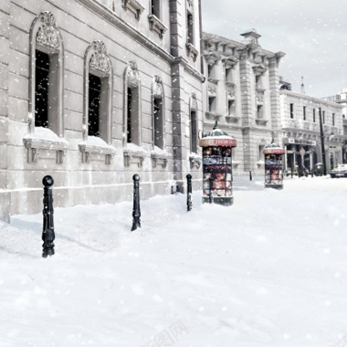 冬季街景雪地背景图背景
