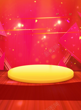 大气星光红色舞台背景素材背景
