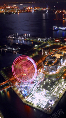 日本城市夜景素材背景