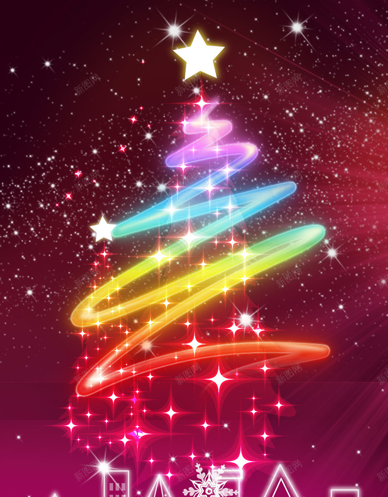 圣诞节闪亮圣诞树H5背景psd设计背景_88icon https://88icon.com 红色背景 圣诞节 卡通 老人 雪 闪亮圣诞树 童趣 手绘