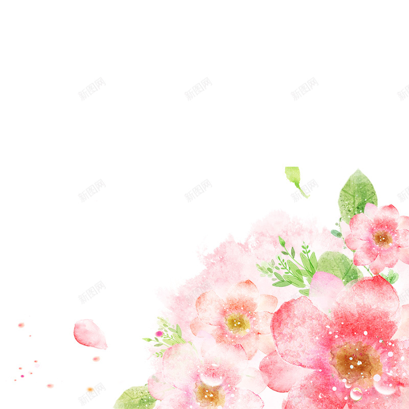 手绘浪漫花朵背景psd设计背景_88icon https://88icon.com 粉色 浪漫背景 主图 卡通 童趣 手绘花朵 手绘