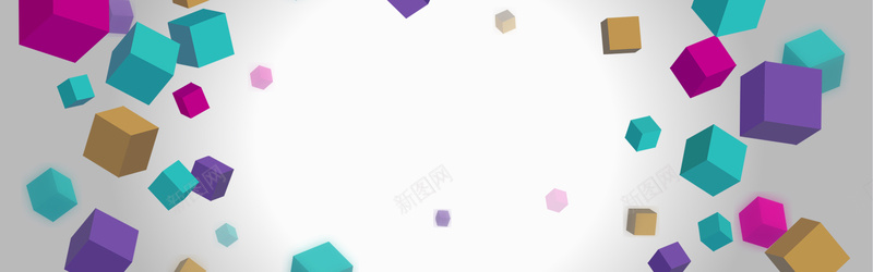时尚潮流彩色立方体banner背景jpg设计背景_88icon https://88icon.com 时尚大气 几何立方体 灰色大气banner 详情页海报 科技 彩色立方体背景 科幻 商务