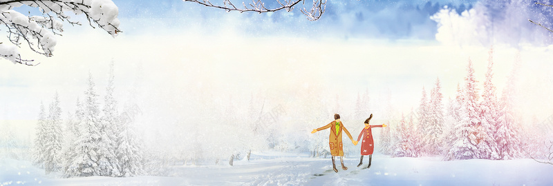 文艺清新雪花冬季冬装女装淘宝bannerpsd设计背景_88icon https://88icon.com 冬季 冬装 文艺 清新 雪花 女装 淘宝 banner 冬上新