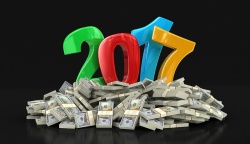 蓝色财务背景创意商务迎新年背景高清图片