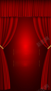 红色帷幕舞台H5背景素材背景