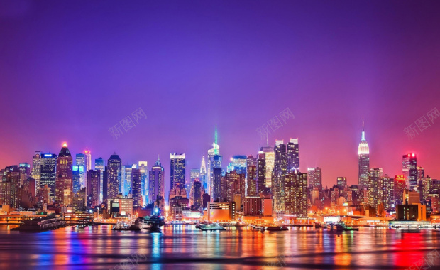 夜海城市city背景设计素材图片下载桌面壁纸背景