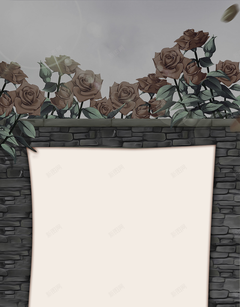 花朵公告墙纸张psd设计背景_88icon https://88icon.com 公告 纸张 花朵 墙