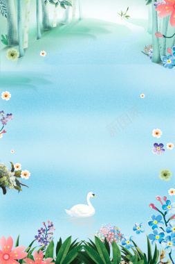 绿色手绘清新春季二十四节气立春海报背景