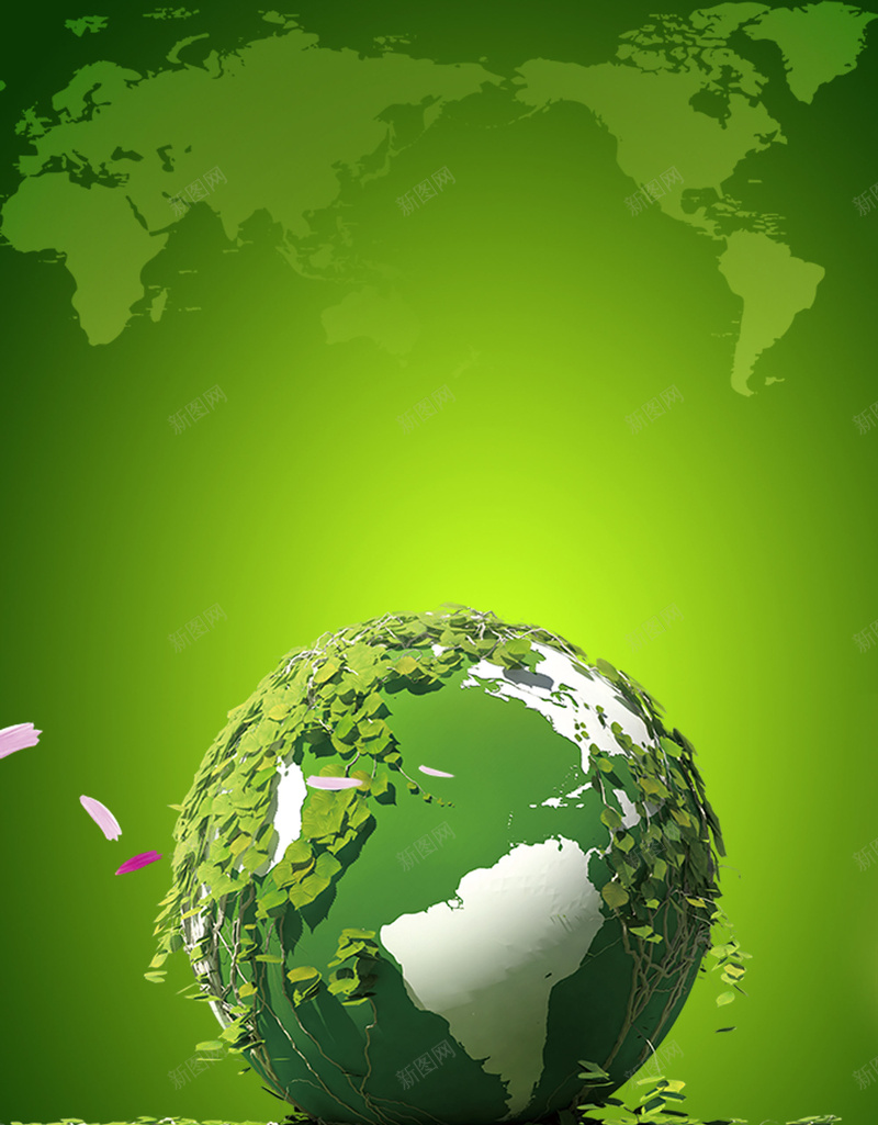 绿色环保宣传背景素材psd设计背景_88icon https://88icon.com 地球 草地 世界地图 文艺 小清新 环保知识宣传 简约