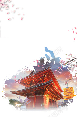 魅力日本之旅夏季日本旅游海报背景