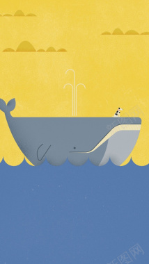 卡通鲸鱼h5背景背景