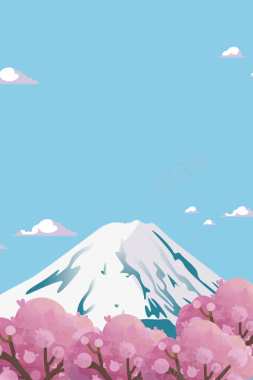 简约日本旅游樱花季海报背景