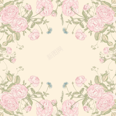粉色欧式花朵背景图背景