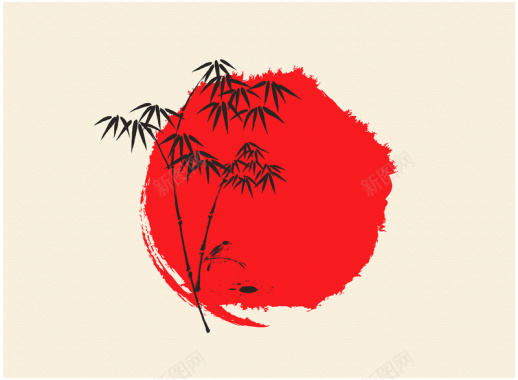 日式风格展览海报展板手绘背景素材背景