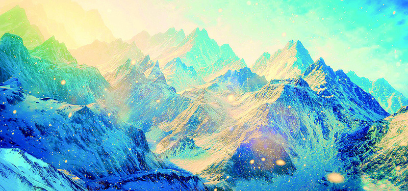 蓝天冰封万里的高山峻岭图片背景