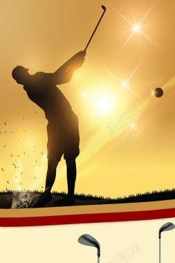 高尔夫运动健身文化海报背景素材背景