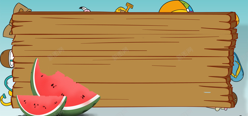 水果西瓜木纹几何卡通背景背景