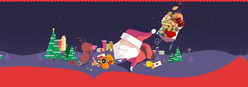 美食圣诞节banner创意设计背景