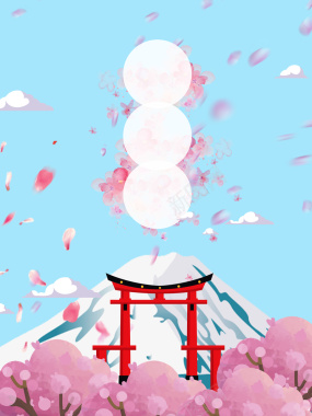富士山樱花节背景素材背景