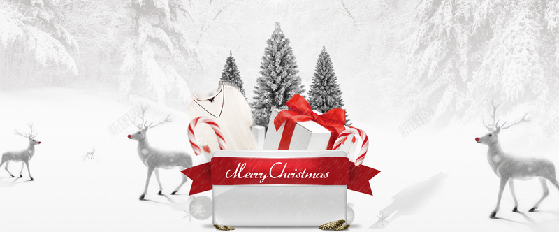 圣诞海报jpg设计背景_88icon https://88icon.com 圣诞海报 下雪 圣诞节 礼物盒 驯鹿 雪橇 雪松 雪地 冬季新品 海报banner