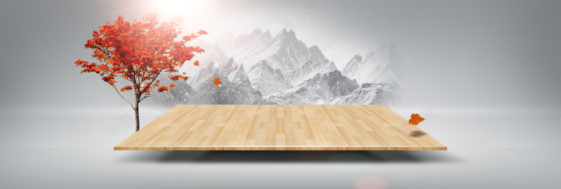 创意简约木板冬季海报背景背景