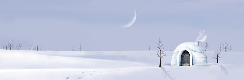 冬季雪景卡通背景背景