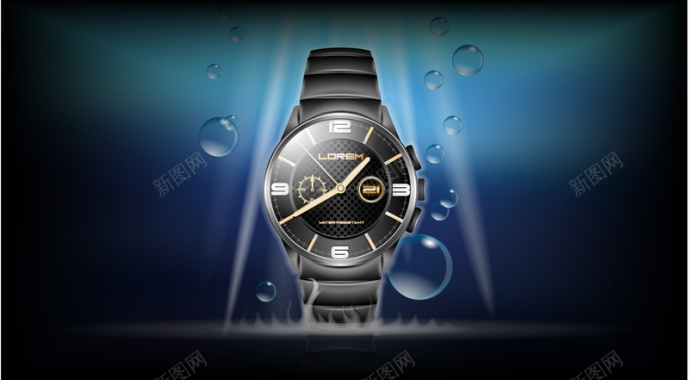 奢华灯光质感手表产品广告宣传背景素材背景