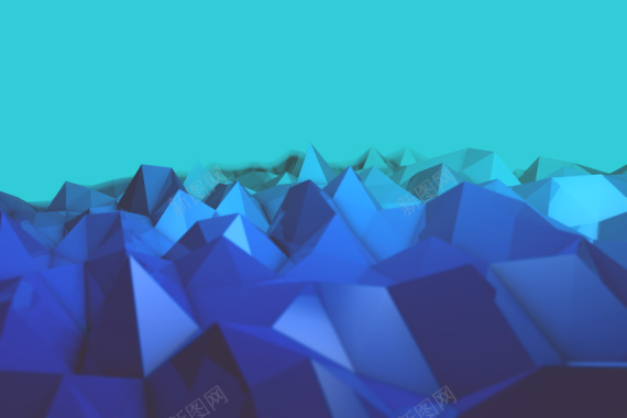蓝色背景几何立体几何图案平面广告背景