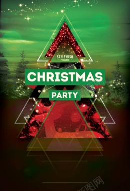 欧美几何风公司圣诞节派对海报背景