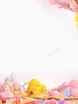 61宣传61儿童节甜品店活动海报背景模板高清图片