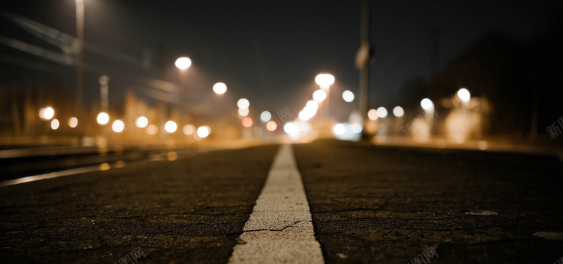 夜幕下的城市道路背景背景