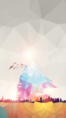 渐变几何PSD分层H5背景素材背景