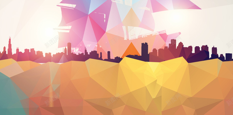 渐变几何PSD分层H5背景素材psd设计背景_88icon https://88icon.com 几何 帆船 彩色 扁平 渐变 飞鸟