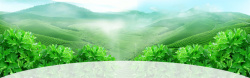 几何图形山脉天猫新品尝鲜清新自然绿色茶叶食品海报背景高清图片