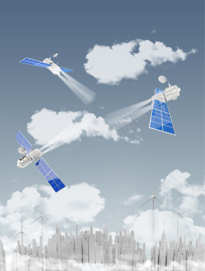 乌云蓝色飞机电力发电房子印刷背景背景