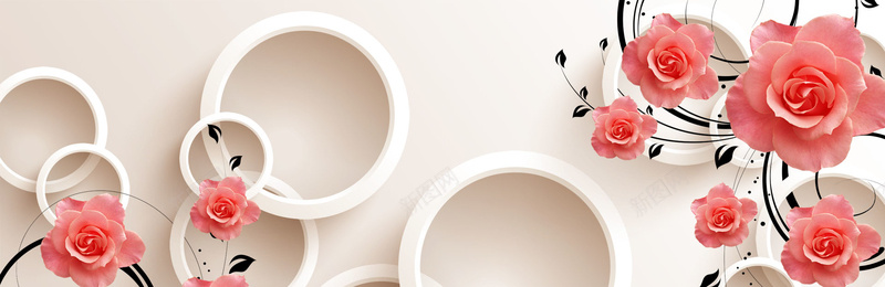 3D圆圈花朵背景psd设计背景_88icon https://88icon.com 圆圈 白色 立体 粉色 花朵 3D 淘宝背景 海报banner