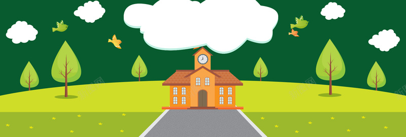 淘宝春季开学季扁平化绿色学习用具海报背景psd设计背景_88icon https://88icon.com 春季 开学季 新品 春天 扁平化 清新 绿色 学习用具 海报背景 教育 卡通 树木 房子 草地 白云