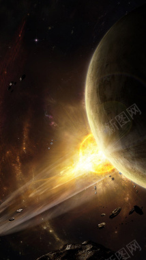 星球太阳宇宙科幻H5背景图背景