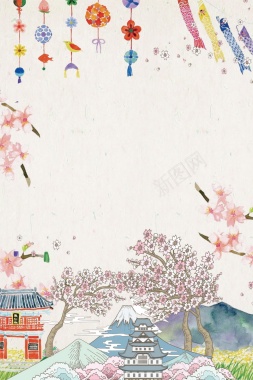 日本旅游日本樱花背景素材背景