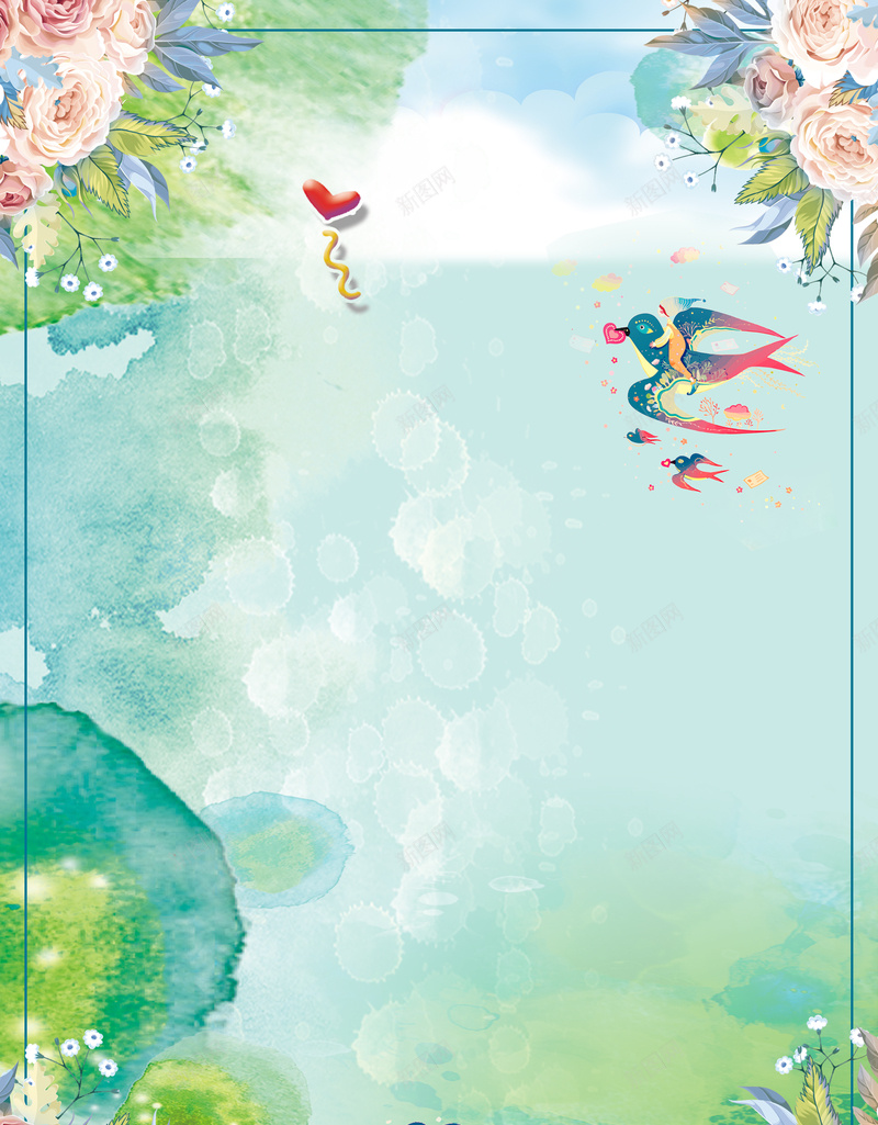 二十四节气绿色清新春季立春海报psd设计背景_88icon https://88icon.com 春季上新 春分 春天 清新 立春 鸟语花香 新品上市 商场促销 花卉