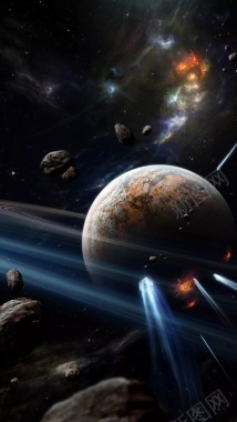 地球末日宇宙科幻H5背景背景